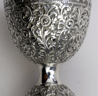 An unusual antique novelty English solid silver double Wager Cup Measure C.1898 - Image 6
