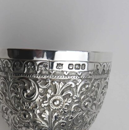 An unusual antique novelty English solid silver double Wager Cup Measure C.1898 - Image 7