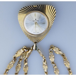 A mid-century mechanical Waldman 17 Jewel Swiss Pendant Watch on Chain C.1960's