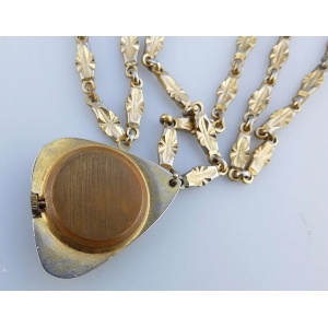 A mid-century mechanical Waldman 17 Jewel Swiss Pendant Watch on Chain C.1960's