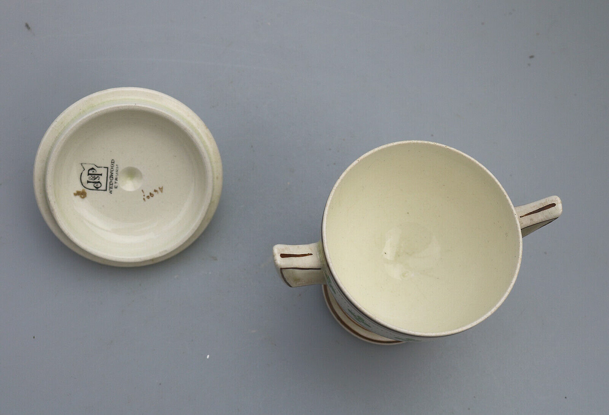 A rare antique Alfred Powell Wedgwood Creamware English pottery Loving Cup C.1905
