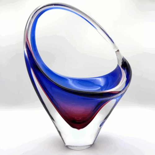 Murano Arte Nuova Pustetto & Zanetti Sommerso Glass Vase 1950's/60's