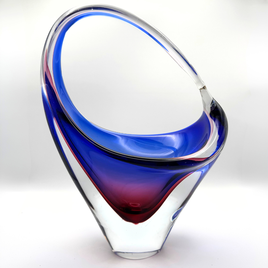 Murano Arte Nuova Pustetto & Zanetti Sommerso Glass Vase 1950's/60's