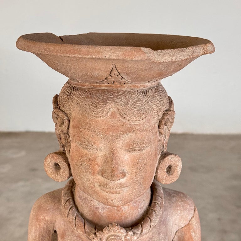 15th Century Majapahit Terracotta Handmaiden Figure (Fertile Woman with Child)