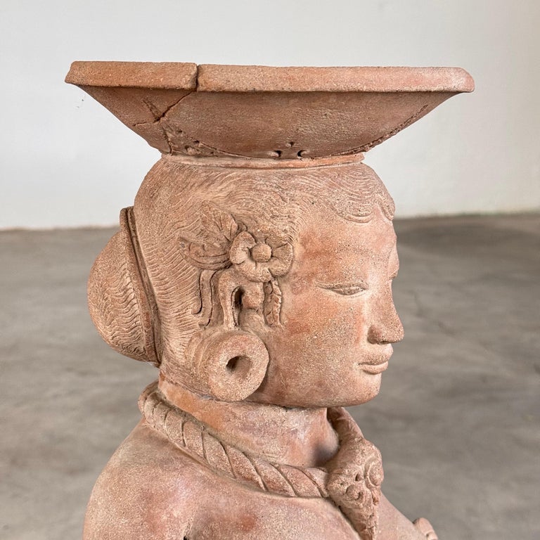 15th Century Majapahit Terracotta Handmaiden Figure (Fertile Woman with Child)