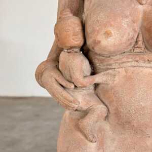 15th Century Majapahit Terracotta Handmaiden Figure (Fertile Woman with Child)