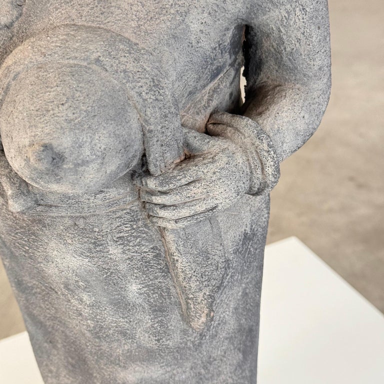 15th Century Majapahit Terracotta Handmaiden Figure (Woman Holding Her Hair)
