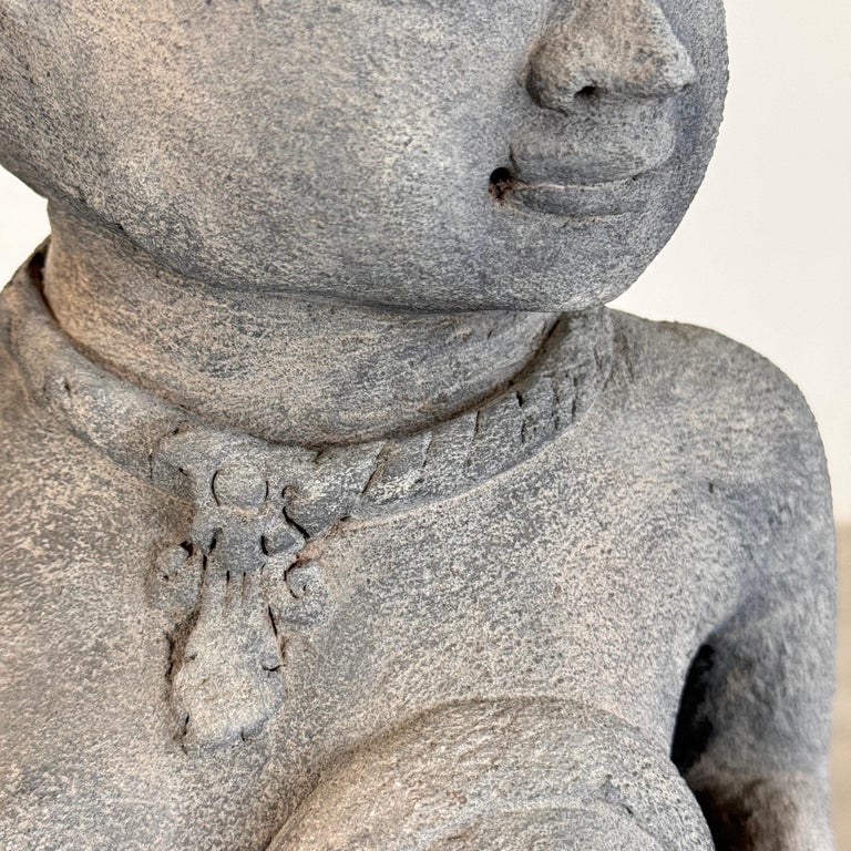 15th Century Majapahit Terracotta Handmaiden Figure (Woman Holding Her Hair)
