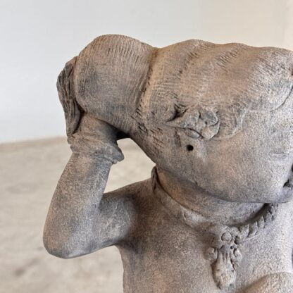 15th Century Majapahit Terracotta Handmaiden Figure (Woman Holding Her Hair)