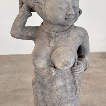 15th Century Majapahit Terracotta Handmaiden Figure (Woman Holding Her Hair)