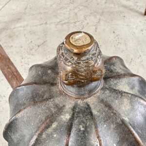18th Century Italian Wrought Iron Andirons with Hand-Carved Bronze Finials