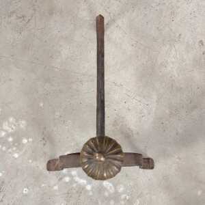 18th Century Wrought Iron Andirons with Fluted Design and Bronze Finials, Italy