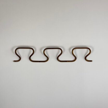 1950s Azucena "AT3 Greca" Brass Wall Coat Rack with Greek Key Design