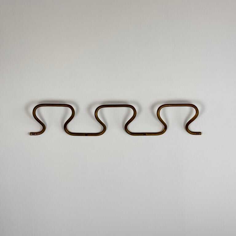 1950s Azucena "AT3 Greca" Brass Wall Coat Rack with Greek Key Design