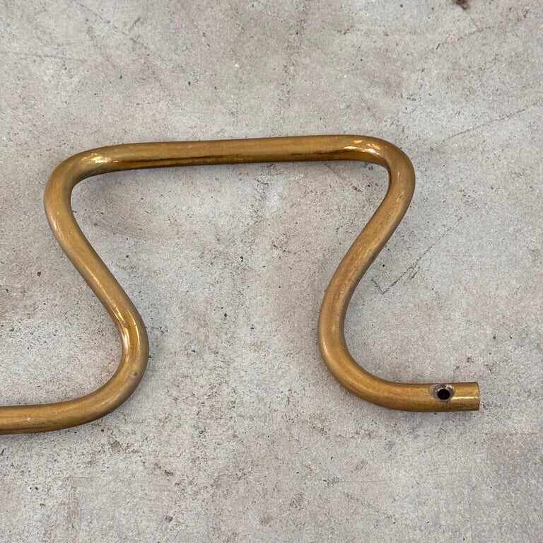 1950s Azucena "AT3 Greca" Brass Wall Coat Rack with Greek Key Design
