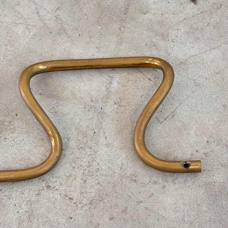 1950s Azucena "AT3 Greca" Brass Wall Coat Rack with Greek Key Design