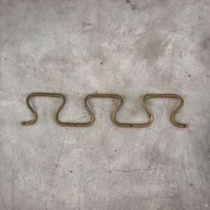 1950s Azucena "AT3 Greca" Brass Wall Coat Rack with Greek Key Design