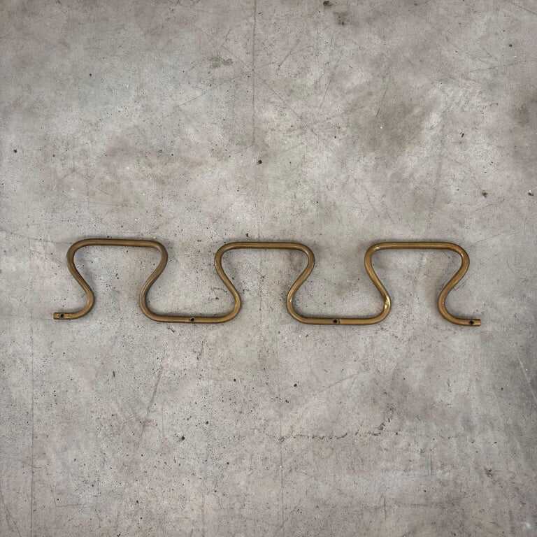 1950s Azucena "AT3 Greca" Brass Wall Coat Rack with Greek Key Design