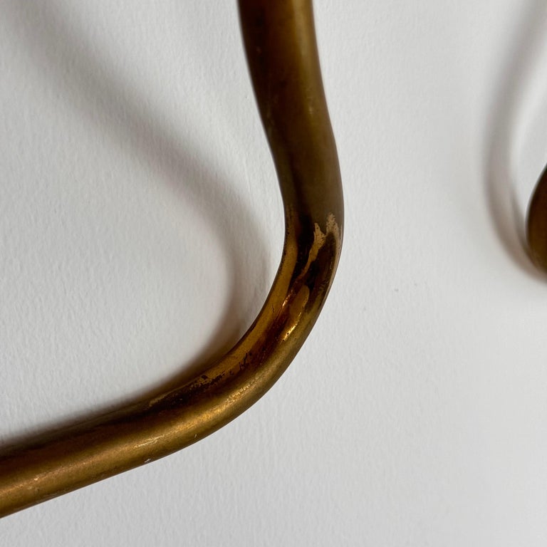 1950s Azucena "AT3 Greca" Brass Wall Coat Rack with Greek Key Design
