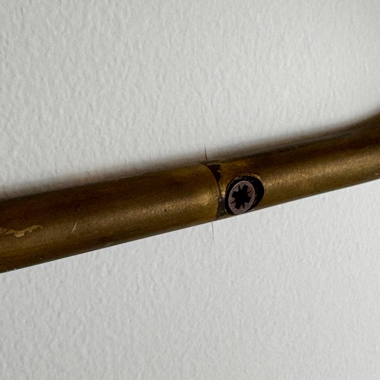 1950s Azucena "AT3 Greca" Brass Wall Coat Rack with Greek Key Design