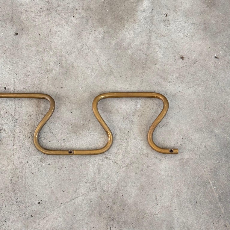 1950s Azucena "AT3 Greca" Brass Wall Coat Rack with Greek Key Design