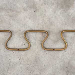 1950s Azucena "AT3 Greca" Brass Wall Coat Rack with Greek Key Design