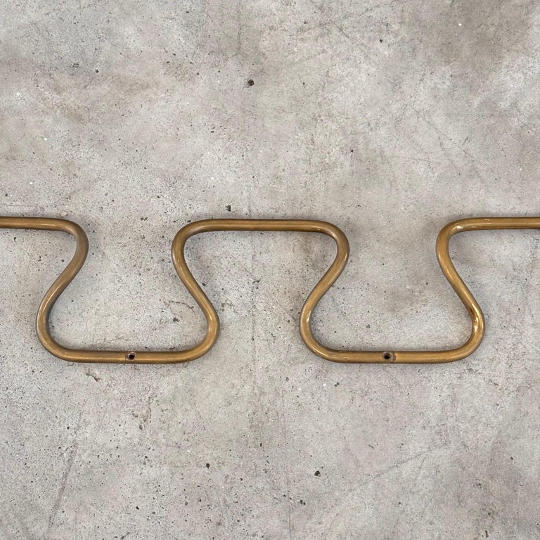 1950s Azucena "AT3 Greca" Brass Wall Coat Rack with Greek Key Design