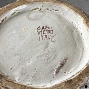 1950s Brutalist Ceramic Jug by C.A.S. Vietri – Gray and Earth Tone Glaze