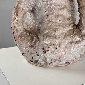 1950s Brutalist Ceramic Jug by C.A.S. Vietri – Gray and Earth Tone Glaze