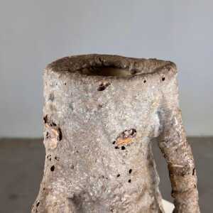 1950s Brutalist Ceramic Jug by C.A.S. Vietri – Gray and Earth Tone Glaze