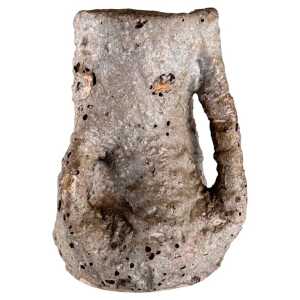 1950s Brutalist Ceramic Jug by C.A.S. Vietri – Gray and Earth Tone Glaze
