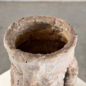 1950s Brutalist Ceramic Jug by C.A.S. Vietri – Gray and Earth Tone Glaze