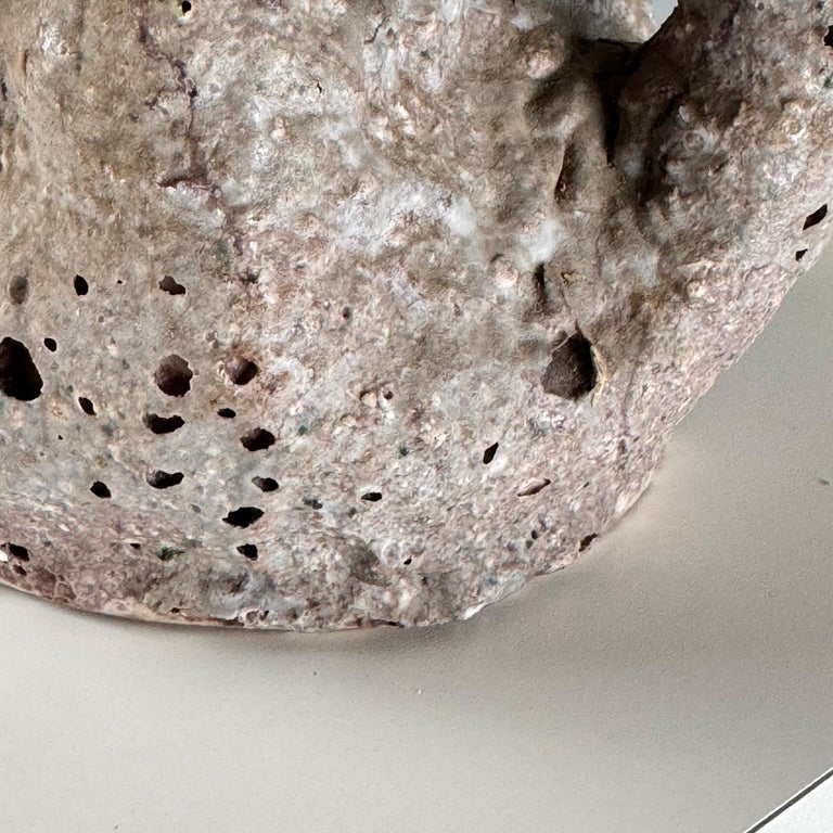 1950s Brutalist Ceramic Jug by C.A.S. Vietri – Gray and Earth Tone Glaze