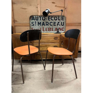 1950s Cafe Chair Black / Orange
