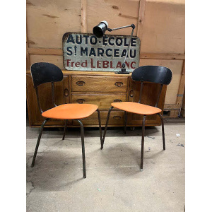 1950s Cafe Chair Black / Orange