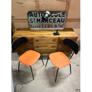 1950s Cafe Chair Black / Orange