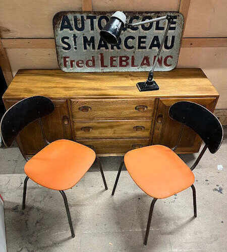 1950s Cafe Chair Black / Orange