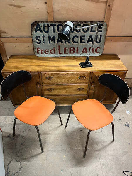 1950s Cafe Chair Black / Orange