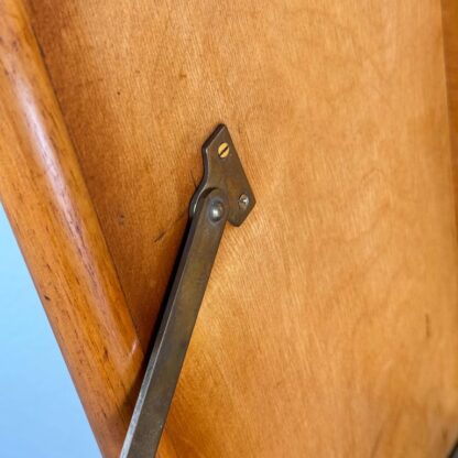 1950s Italian Cherrywood Bar Cabinet with Brass Accents and Handcrafted Inlay