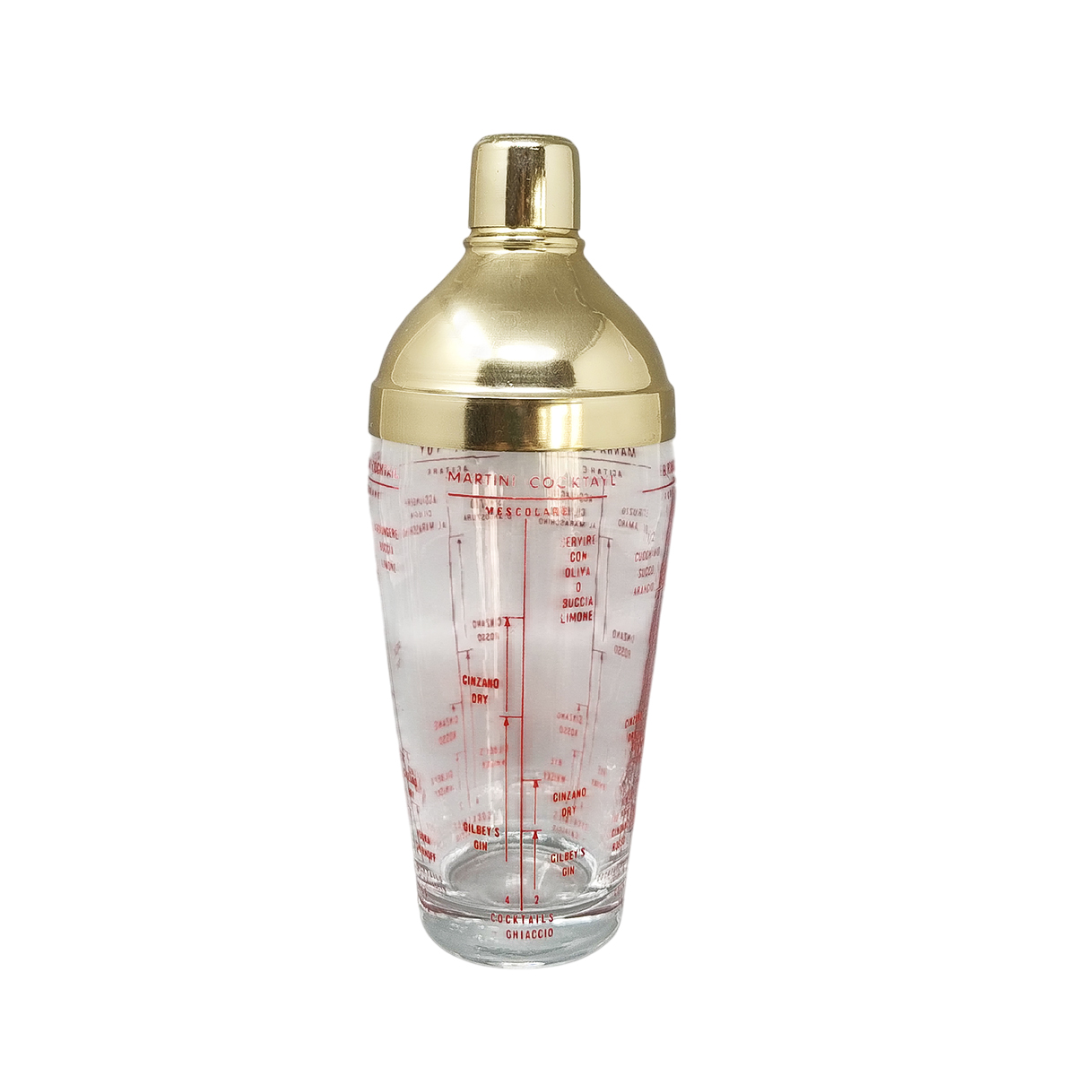 1960s Gorgeous Glass Cocktail Shaker. Made in Italy