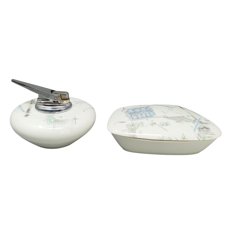1960s Stunning Smoking Set in Ceramic by Rosenthal. Made in Germany
