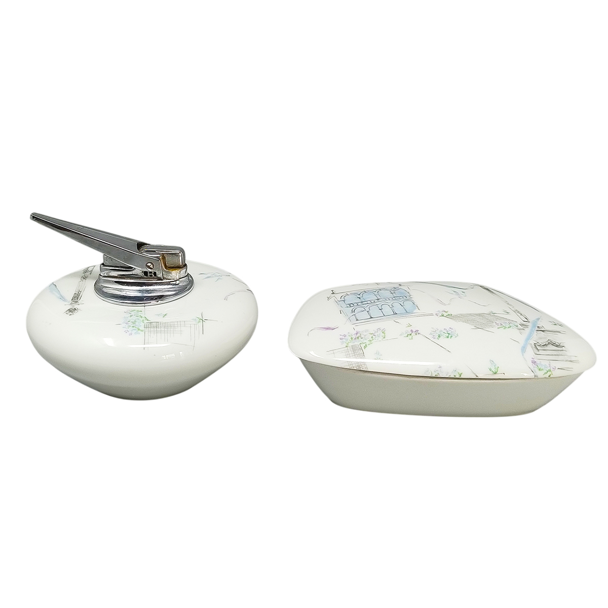 1960s Stunning Smoking Set in Ceramic by Rosenthal. Made in Germany