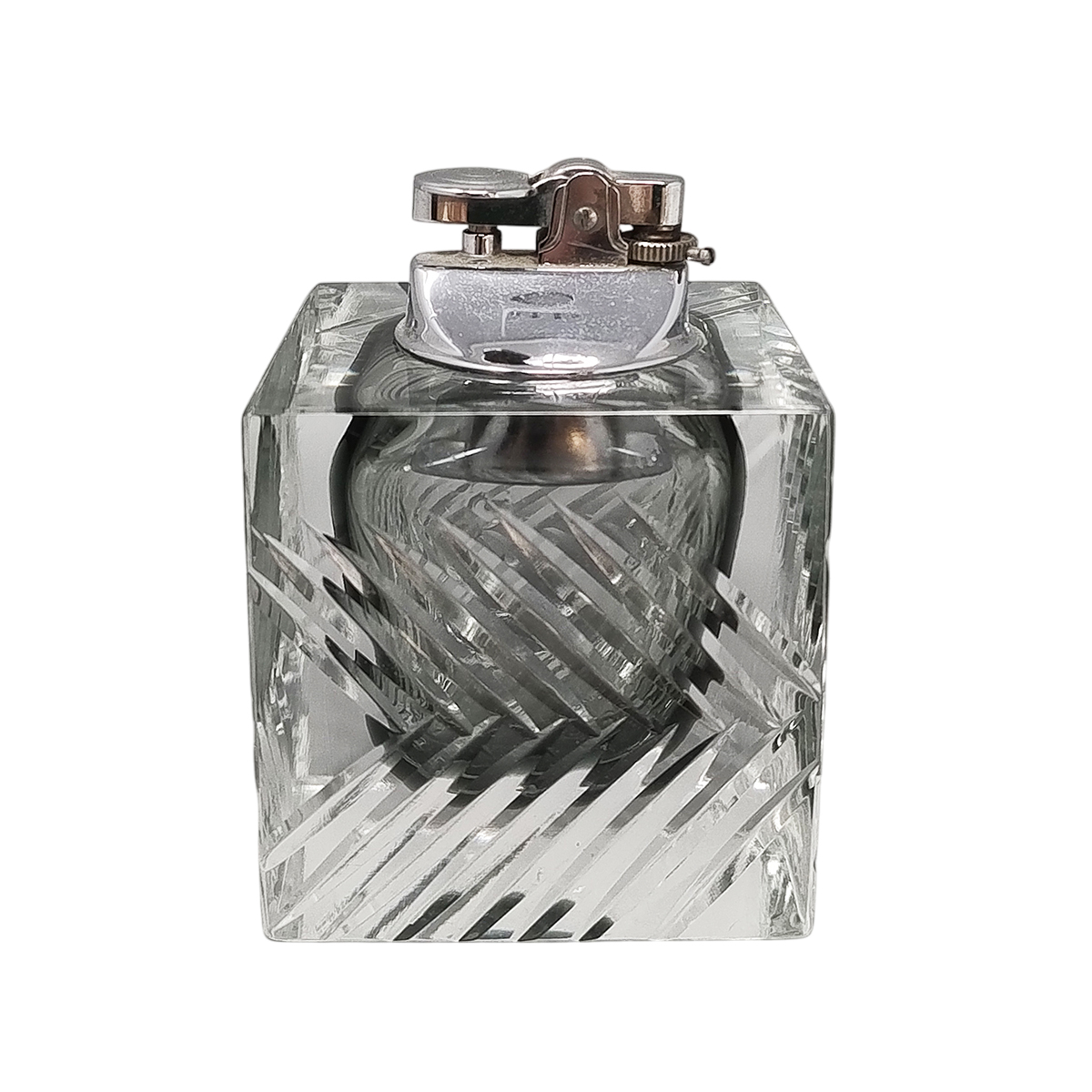 1960s Stunning Grey Table Lighter in Murano Sommerso Glass By Flavio Poli for Seguso