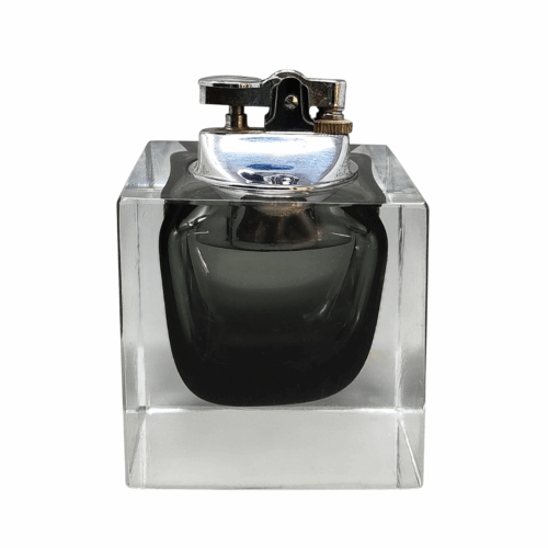 1960s Stunning Grey Table Lighter in Murano Sommerso Glass By Flavio Poli for Seguso