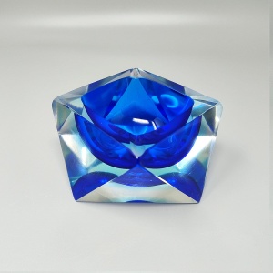 1960s Blue Ashtray or Vide Poche By Flavio Poli for Seguso