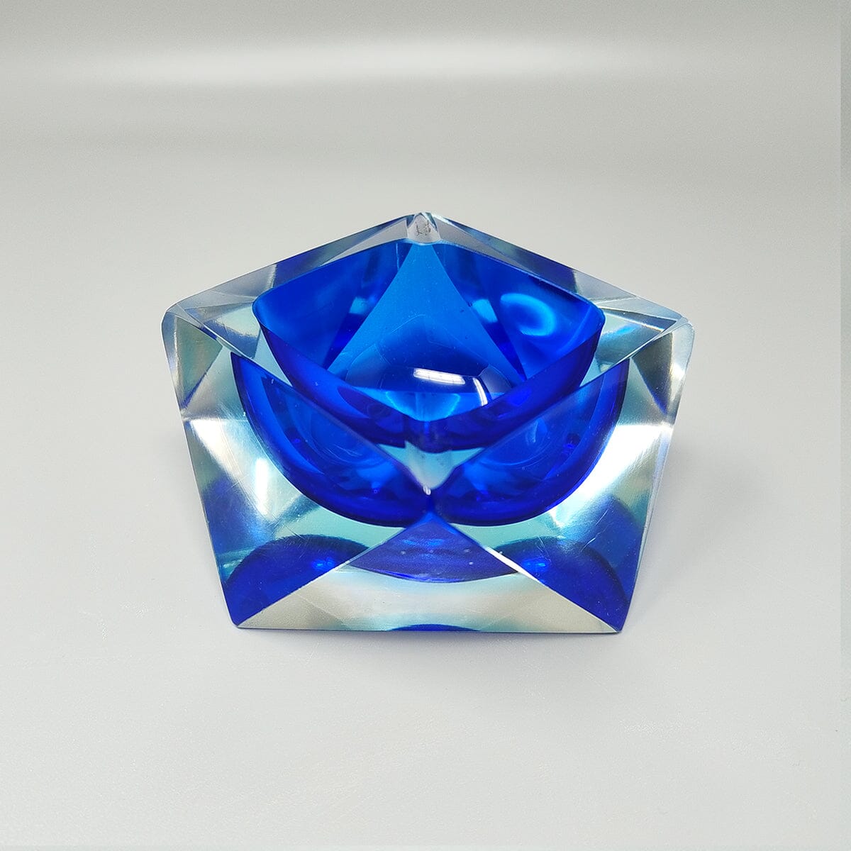 1960s Blue Ashtray or Vide Poche By Flavio Poli for Seguso