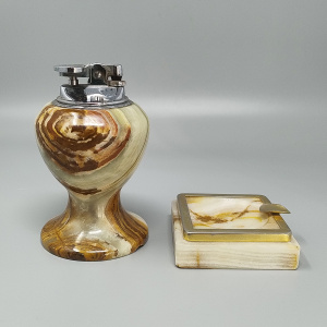 1960s Gorgeous Smoking Set in Onyx. Made in Italy