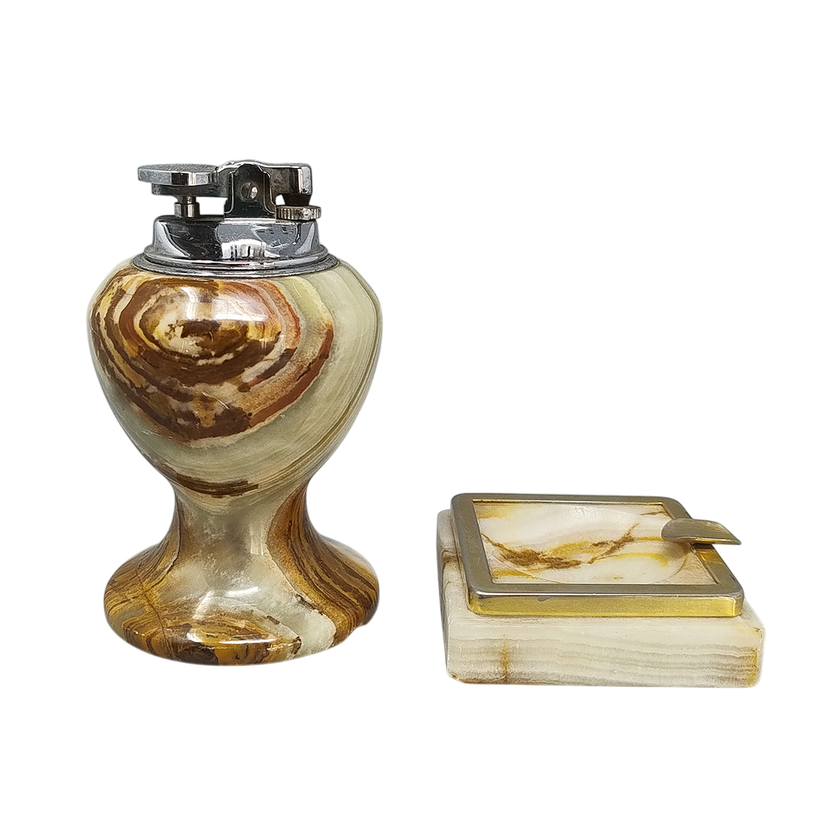 1960s Gorgeous Smoking Set in Onyx. Made in Italy