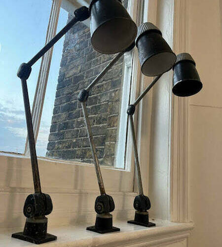 1960s Machinist Lamps By Lovo, Vintage