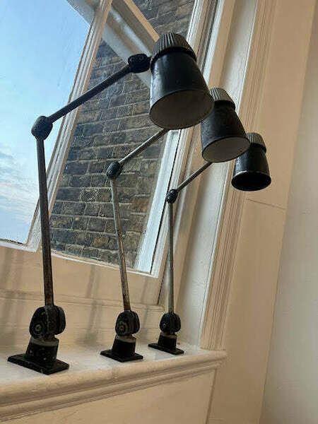 1960s Machinist Lamps By Lovo, Vintage